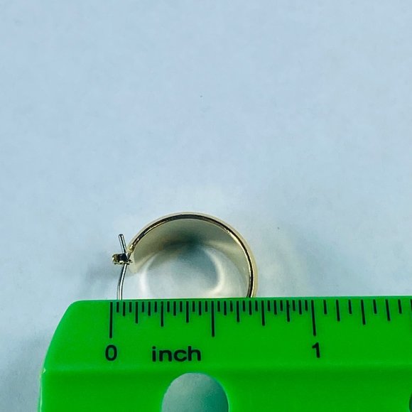 Monet Wide Hoop Pierced Earrings Shiny Gold Tone Womens Clip Fastener Classic - Picture 8 of 16